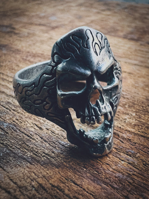"Flaming Skull" Vintage Ring