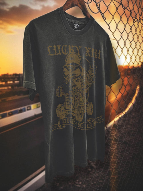 "HELL ON WHEELS" - Metallic Gold
