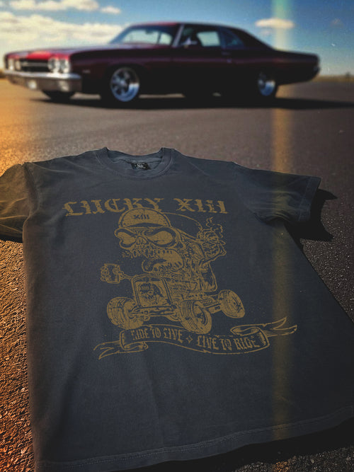 "HELL ON WHEELS" - Metallic Gold