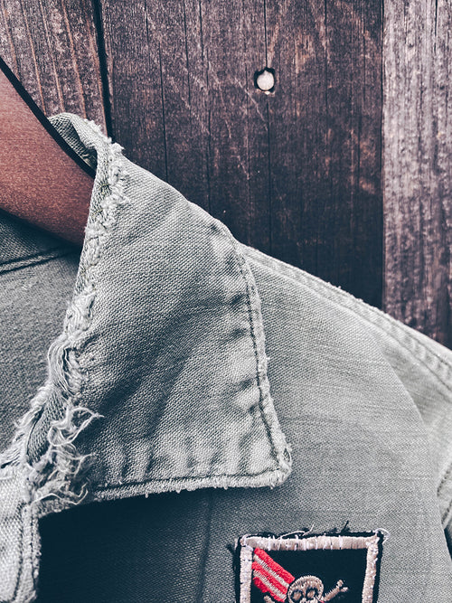 vintage battle worn army jacket