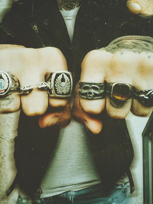 Two Headed Skull Cuff Ring