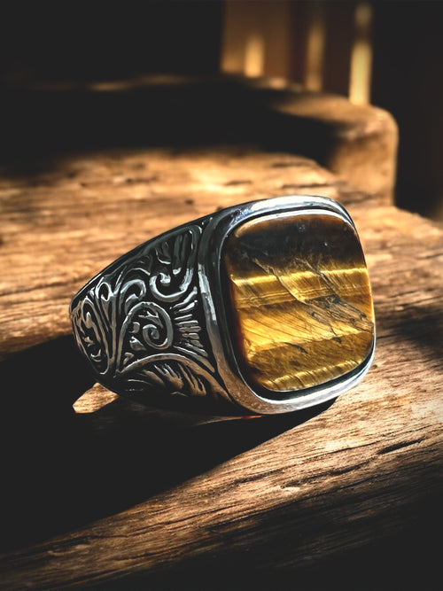 Tiger Eye Signet Ring