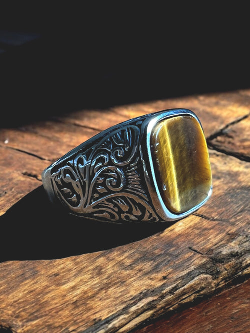 Tiger Eye Signet Ring