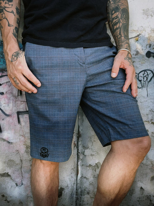 S.C.R. Rebel Grey - Plaid Shorts