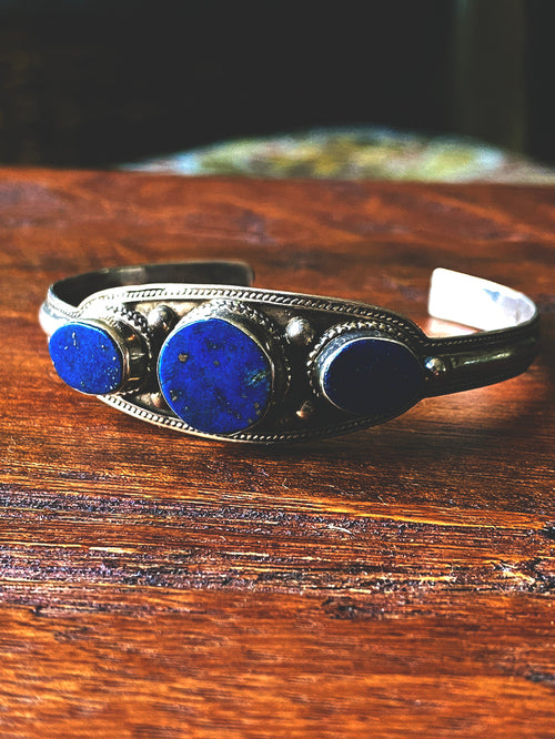 Brazalete vintage de lapislázuli