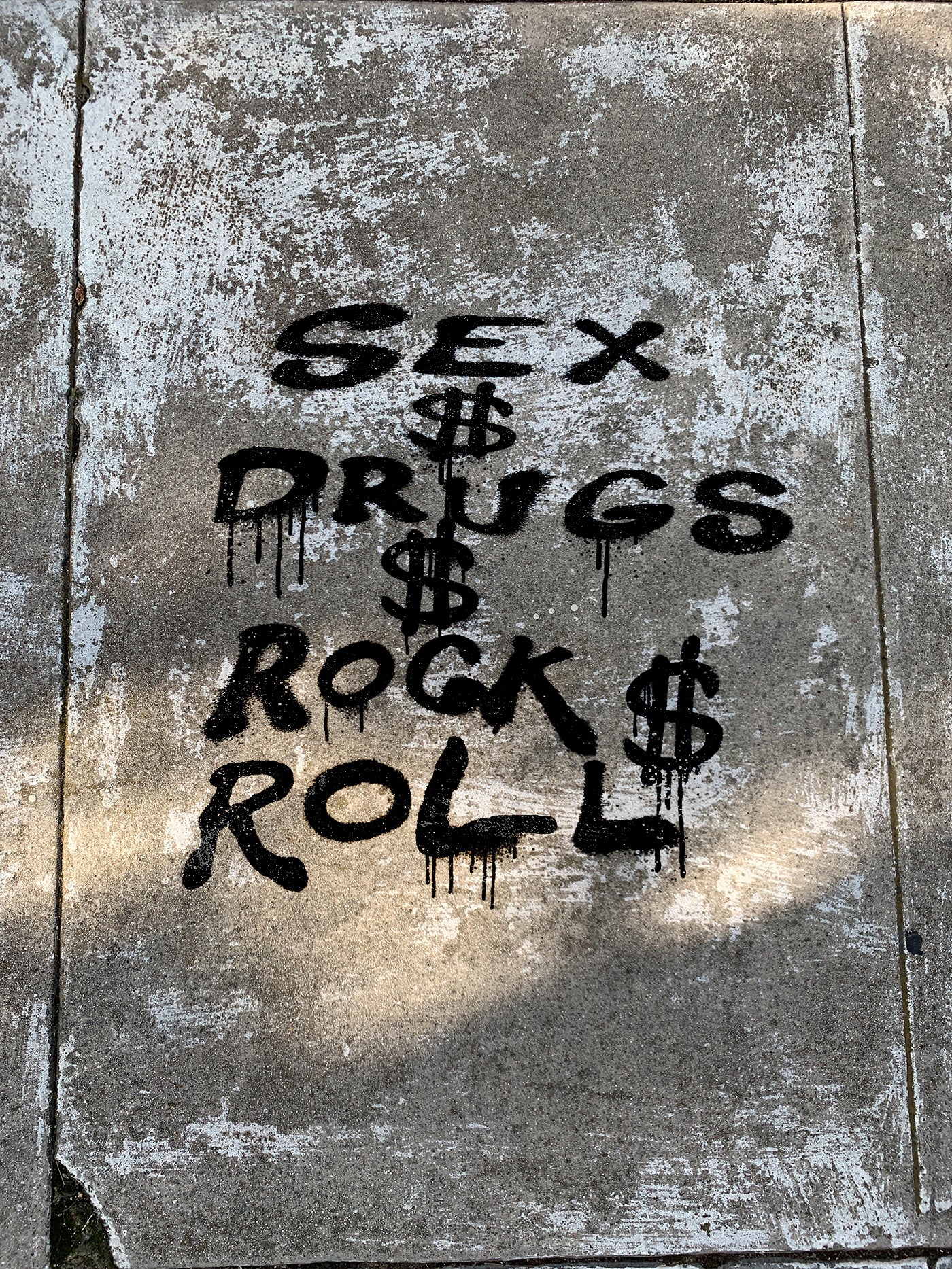Embroidered T-Shirt - Sex & Drugs & Rock & Roll graphic