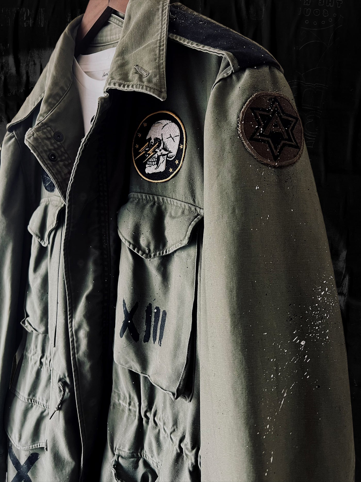 ジャケット・アウター archive goa w-zipper military jacket SKETCHY ARMY